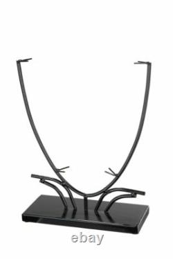 Énorme ! Vase en verre abstrait de galerie frappant de 58 cm sur support en métal