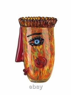 Énorme vase en verre d'art abstrait grotesque de 30 cm en hommage à Picasso
