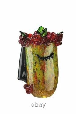 Énorme vase en verre d'art de 31,5 cm en hommage à Picasso, grotesque et abstrait