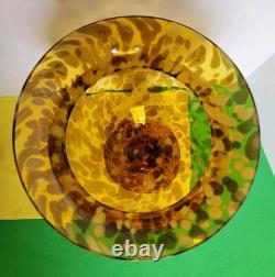 Ensemble de 2 grands vases en verre soufflé à la main de 14,75 pouces, marron moucheté effet écaille de tortue