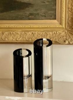 Ensemble de 2 vases blocs en verre noir Rosenthal Germany Studio Line Art contemporains
