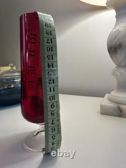 Ensemble de 3 vases en verre rubis rouge bohème du milieu du siècle