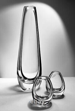 Ensemble de vases Vicke Lindtrand Kosta Boda Contour Art Design Glass, 1950, H3-11