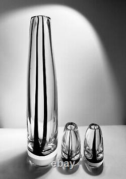 Ensemble de vases Vicke Lindtrand Kosta Boda Contour Art Design Glass, 1950, H3-11