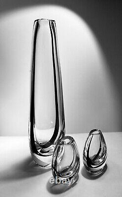 Ensemble de vases Vicke Lindtrand Kosta Boda Contour Art Design Glass, 1950, H3-11