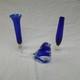 Ensemble De Vases En Verre Bleu, Oiseaux En Verre Bleu, Vases En Verre Clair Avec Tige En Bleu Cobalt, Ensemble Décoratif De 3.