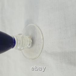 Ensemble de vases en verre bleu, oiseaux en verre bleu, vases en verre clair avec tige en bleu cobalt, ensemble décoratif de 3.