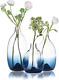 Ensemble De Vases En Verre Pour La Décoration De La Pièce, Fabriqué à La Main En Verre D'art, Ensemble De 3 Vases Bleus à Fleurs.