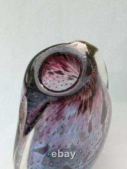 Étoile par Julien Macdonald Vase en verre artistique bulles contrôlées bleu rose violet 30cm