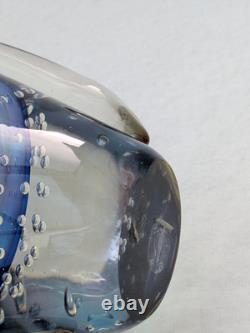 Étoile par Julien Macdonald Vase en verre artistique bulles contrôlées bleu rose violet 30cm