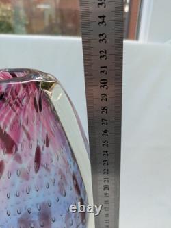 Étoile par Julien Macdonald Vase en verre artistique bulles contrôlées bleu rose violet 30cm