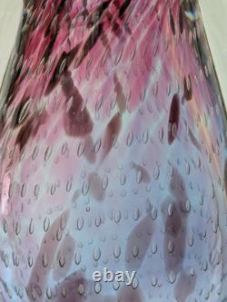 Étoile par Julien Macdonald Vase en verre artistique bulles contrôlées bleu rose violet 30cm