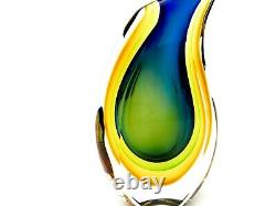 Fantastique Haute Qualité Murano Sommerso Vase En Verre D'art Submergé Formia / Onesto