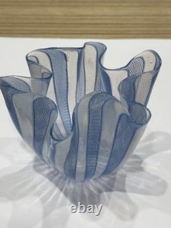 Fazzoletto vintage de Murano bleu, signé original, valeur estimée autour de 400 £