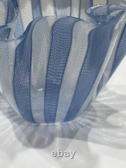 Fazzoletto vintage de Murano bleu, signé original, valeur estimée autour de 400 £