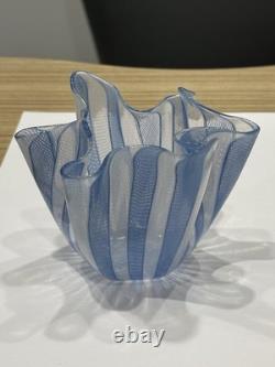 Fazzoletto vintage de Murano bleu, signé original, valeur estimée autour de 400 £