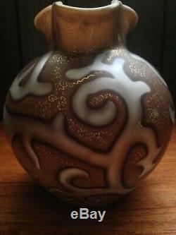 Federzeichnung Loetz Octopus Art Glass Vase Nacre Air Piège