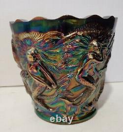 Fenton Art Glass Amythest Carnival Glass 6 1/2 Vase Planteur Sirène