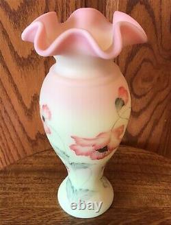 Fenton Art Glass Birman Bumble Bee Poppy Limited Edition 9 Vase