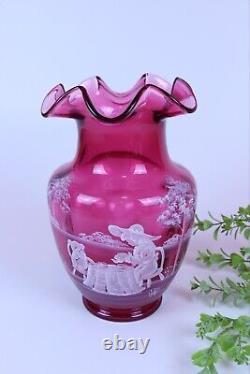 Fenton Art Glass Collection Mary Gregory Cranberry Country 2001