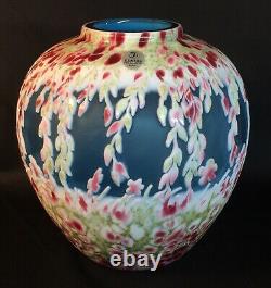 Fenton Art Glass Dave Fetty / Kelsey Murphy Cameo Vase Sculpté Limité À 295