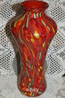 Fenton Art Glass Dave Fetty Swirl Mosaic Vase Énorme 13 7749 24 Limited New Nib