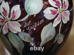Fenton Art Glass Mulberry Vase George/bill Fenton 50 Ans 1946-1996 Sue Jackson