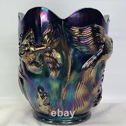 Fenton Koi Goldfish Beta Fish Atlantis Vase Multi-colores Carnaval Verre Lourd