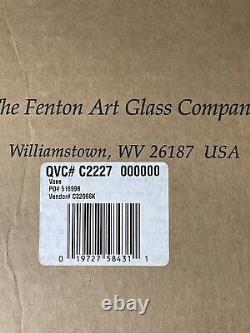 Fenton Qvc Pinch Vase Mint Verre D'art Vert Deux Tons Vintage Look Signé Nouveau