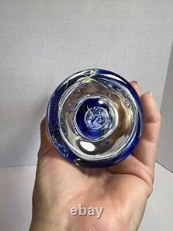 Figurine d'art en verre soufflé à la main de style Murano représentant un pélican tenant un poisson dans sa bouche 11'