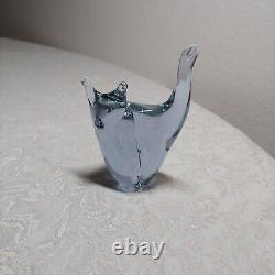 Figurine de chat en verre d'art soufflé à la main néodyme 3 pourpre bleu alexandrite Suède