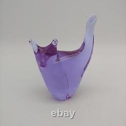 Figurine de chat en verre d'art soufflé à la main néodyme 3 pourpre bleu alexandrite Suède