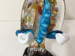 Figurine de clown en verre d'art multicolore Murano, 7 7/8 pouces de hauteur x 2 7/8 pouces de largeur