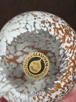 Figurine de lapin en verre artistique moucheté Glasform vintage signée John Ditchfield