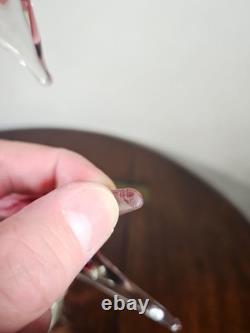 Figurine en verre artistique vintage de dauphin rose dans une vague avec étiquette Vetro Artistico