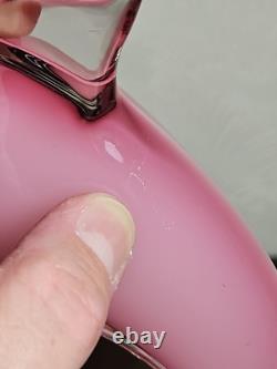 Figurine en verre artistique vintage de dauphin rose dans une vague avec étiquette Vetro Artistico