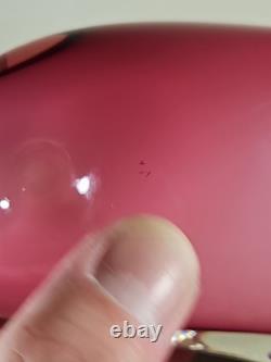 Figurine en verre artistique vintage de dauphin rose dans une vague avec étiquette Vetro Artistico