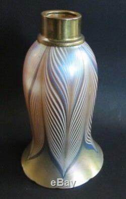 Fine 8 Abat-jour En Torchère En Verre Art Durand Bleu Et Or Antique, Env. Vase Lampe 1910