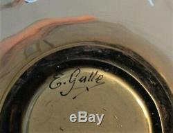 Fine Signé Early Emile Galle Gravé & Art Glass Vase Émaillé C. 1885 Nouveau