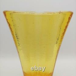 Fire Et Light Aurora Vase 9 Citrus Jaune Recycled Art Glass Signé