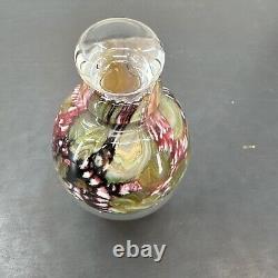 Flacon de parfum en verre d'art signé par Robert Eickholt au bas en 1997