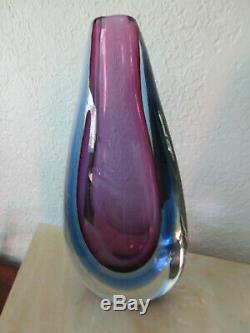 Flavio Poli Pour Sommerso Art Glass Vase Seguso 1950