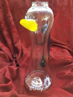 Flawless Exquise Kosta Boda Suède Verre Pitcher Carafe Vase Art Crystal Duck
