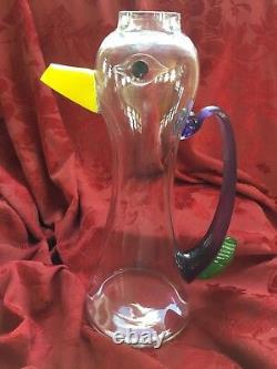Flawless Exquise Kosta Boda Suède Verre Pitcher Carafe Vase Art Crystal Duck