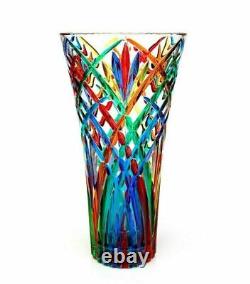 GÉANT SIGNÉ ! Vase en verre d'art italien Mazzega rare de 30 cm X avec certificat