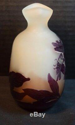 Galle Art Floral Cameo Art Glass Cabinet Vase