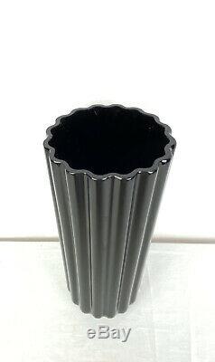 George Sakier Art Déco En Verre Noir Lotus Vase Pour Fostoria Taille Plus Grand Rare
