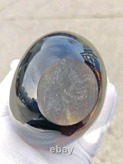 Goutte d'eau en verre artistique soufflé à la main style Murano Sommerso aubergine vintage luminescent UV