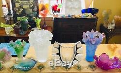 Grand Lalique Venise Double Lion Français Art Glass Vase Bowl Perfection