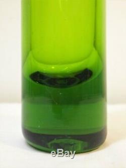 Grand Myers Vert Blenko Bottle Vase. Art Glass Decanter. MCM